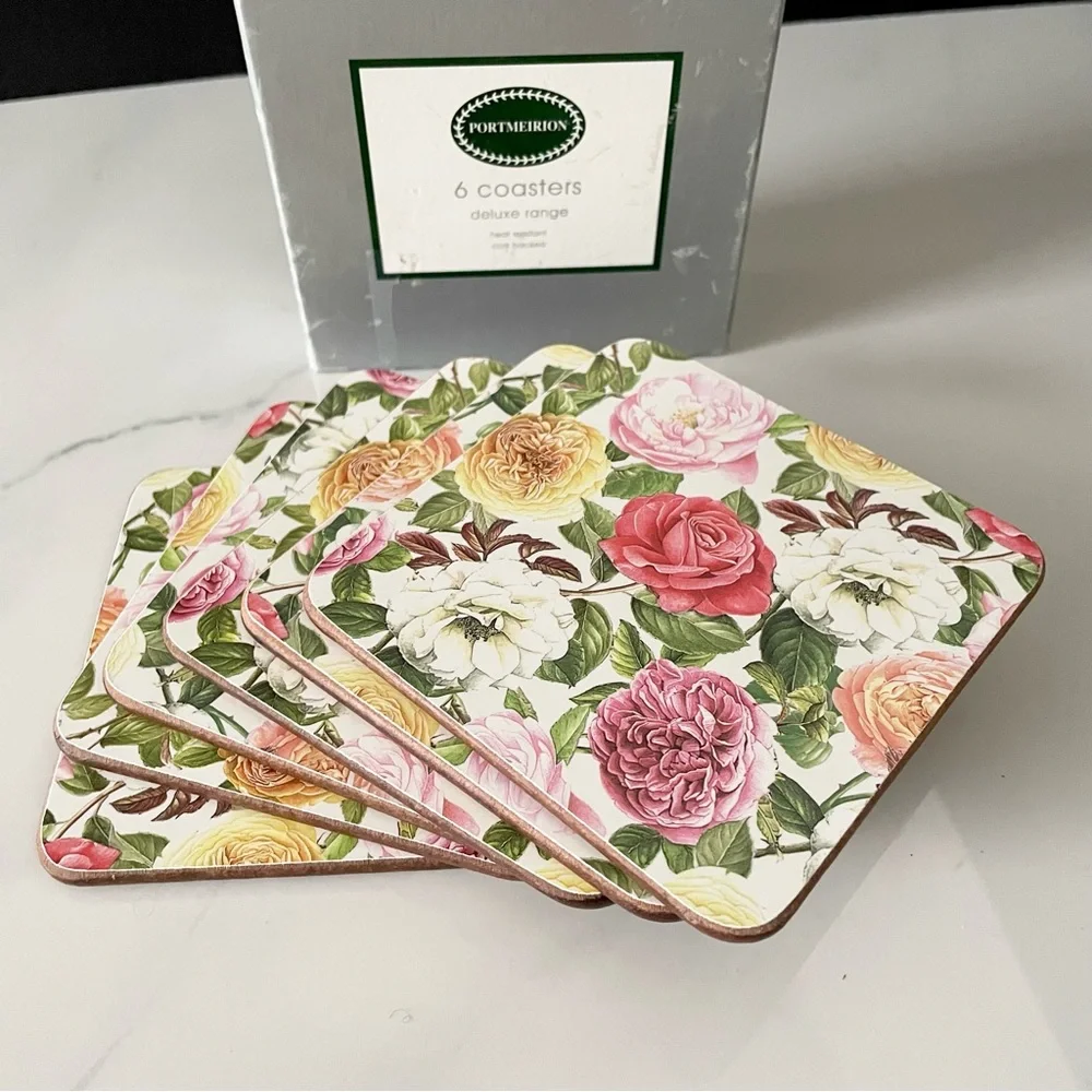 SET of 6 Rose Coasters by Portmeirion